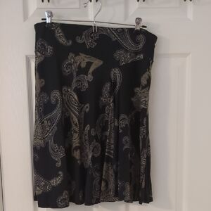 Elegant Black Paisley Skirt